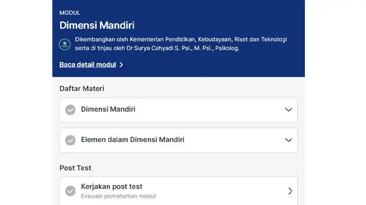 Kunci Jawaban Post Test Modul 5 Profil Pelajar Pancasila Dimensi Mandiri PMM 2024 Terbaru!