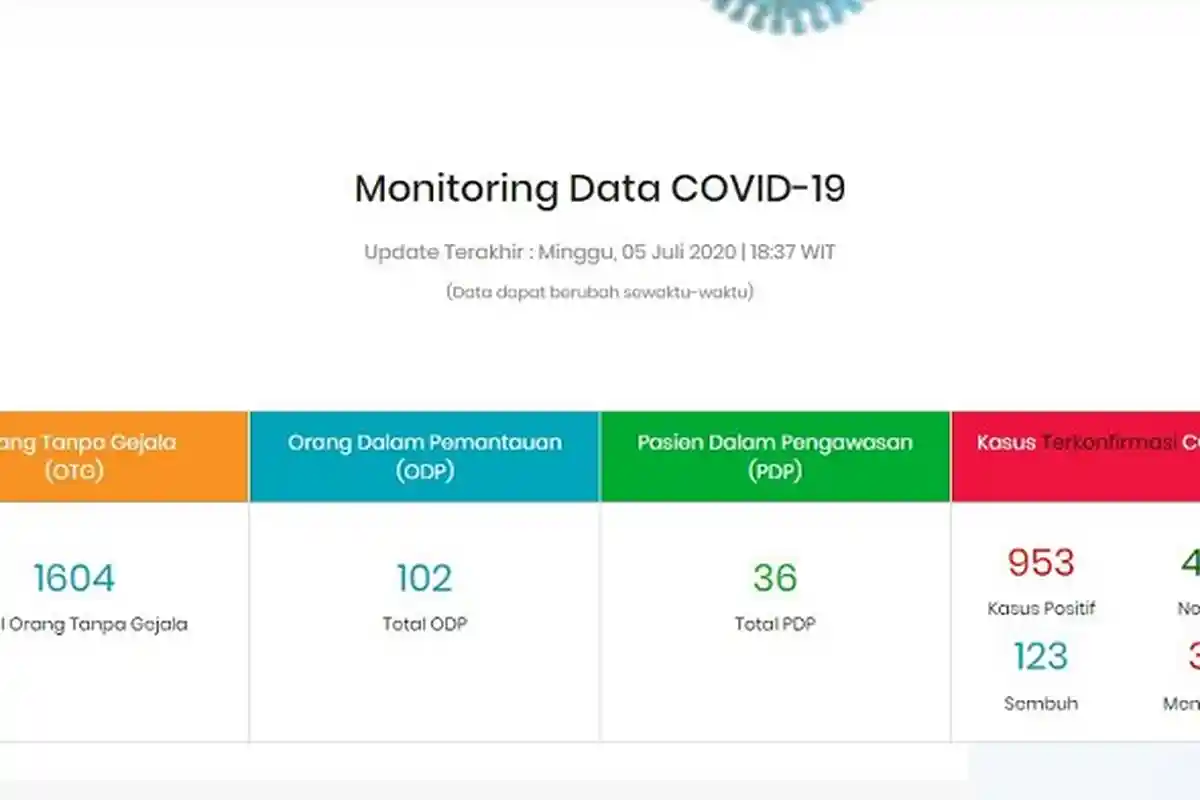 Update Kasus Corona Maluku Utara 5 Juli 2020 Malam: Nihil Kasus Baru, Pulau Taliabu Nol Kasus