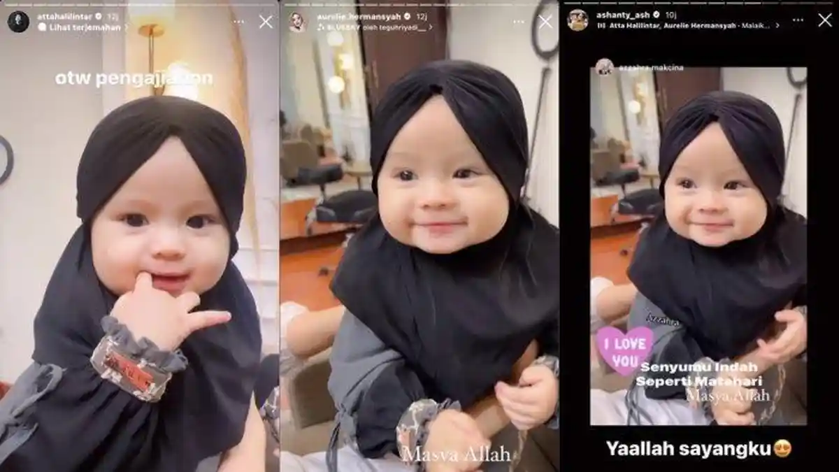 Atta Halilintar, Aurel dan Ashanty Beda Reaksi Lihat Ameena Pakai Hijab