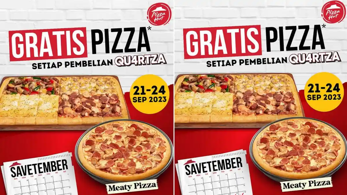LEBIH HEMAT! Promo Pizza Hut Hari Ini 24 September 2023, Beli Qu4rtza Gratis Regular Pan Meaty Pizza