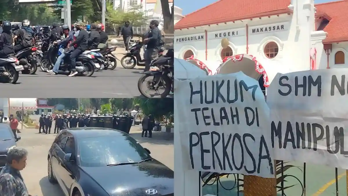BREAKING NEWS: Tak Terima Putusan Warga Bara-barayya Lempari PN Makassar, Mobil Hakim Rusak