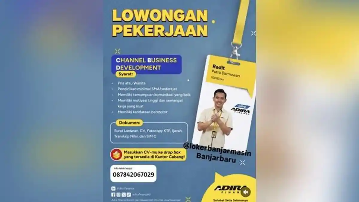 Lowongan Kerja Channel Business Development Adira Finance Banjarbaru ...