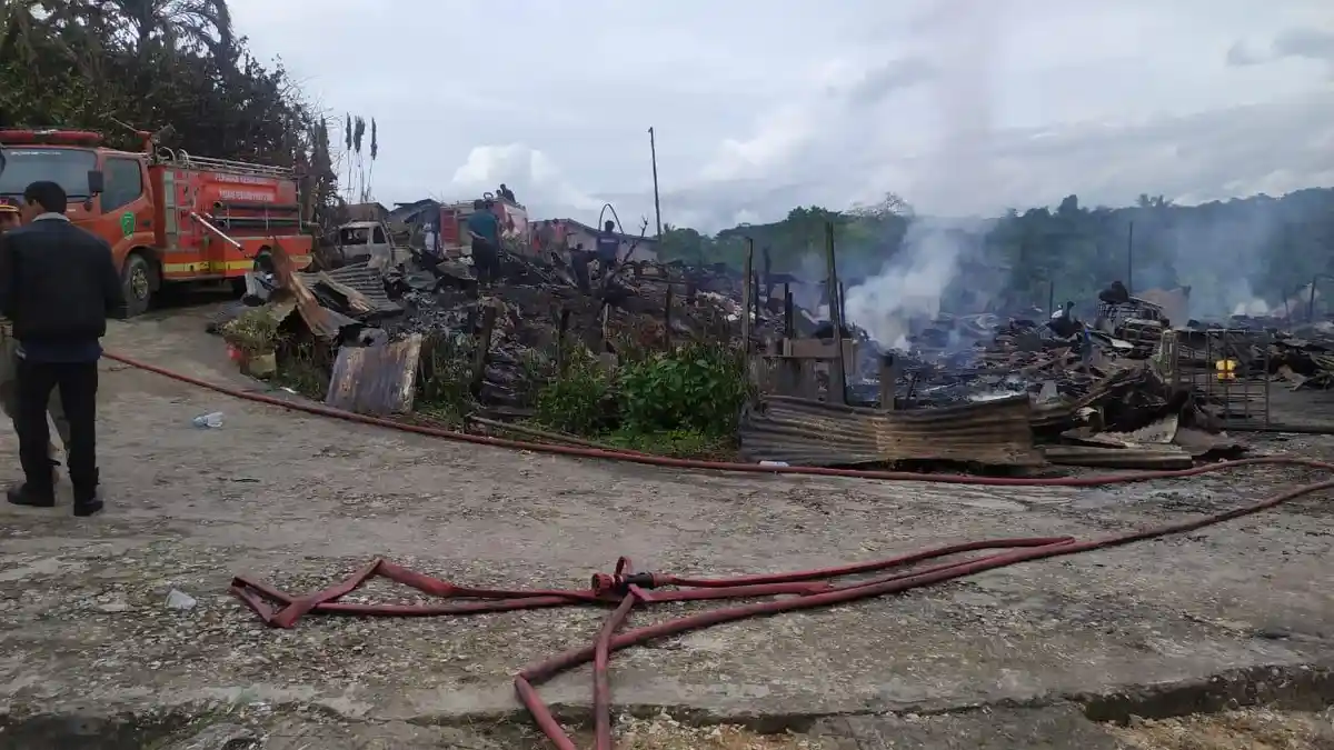 30 Bangunan dan 51 Jiwa Terdampak Kebakaran di Pasar Maridan PPU