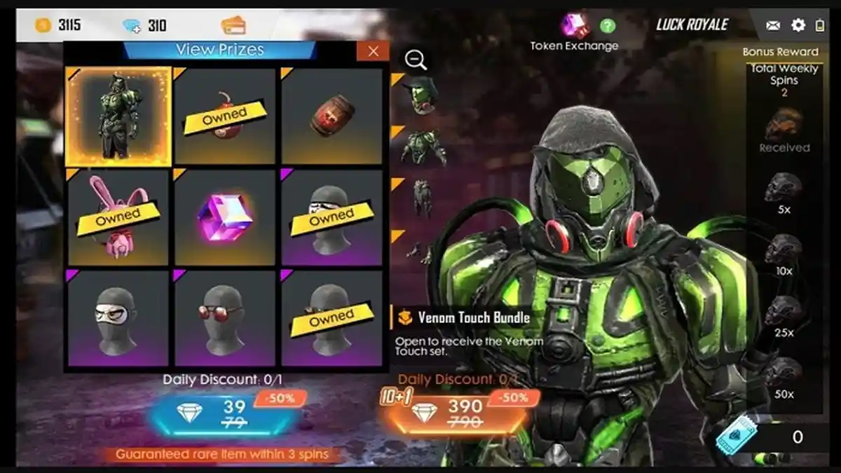 TERBARU Kode Redeem FF 19 November 2020, Bundle Operation Elite & Venom Touch dari Garena Free Fire