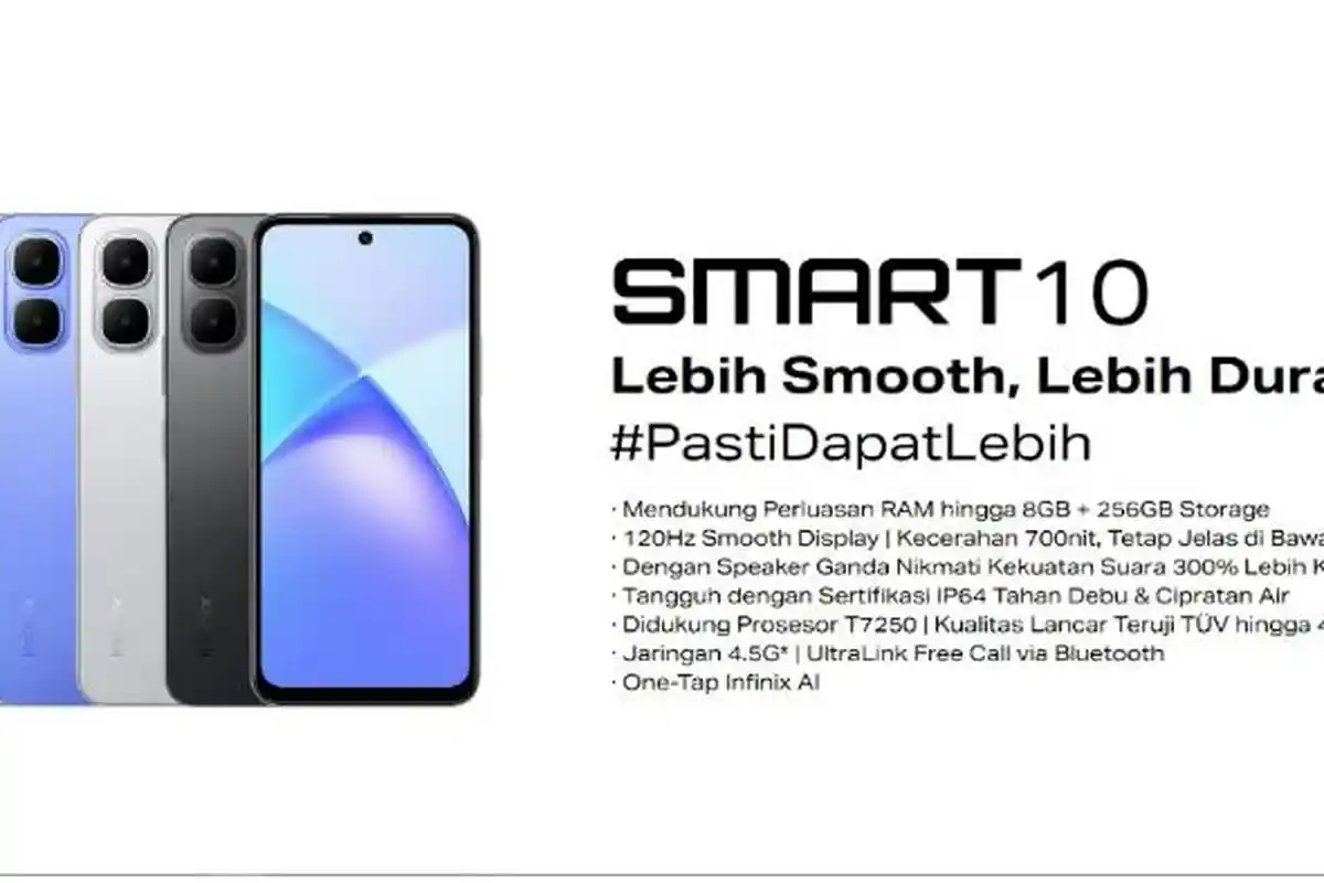 5 Rekomendasi HP Infinix Harga Rp 1 Jutaan Edisi Juli 2025, Infinix Smart 10 Termurah