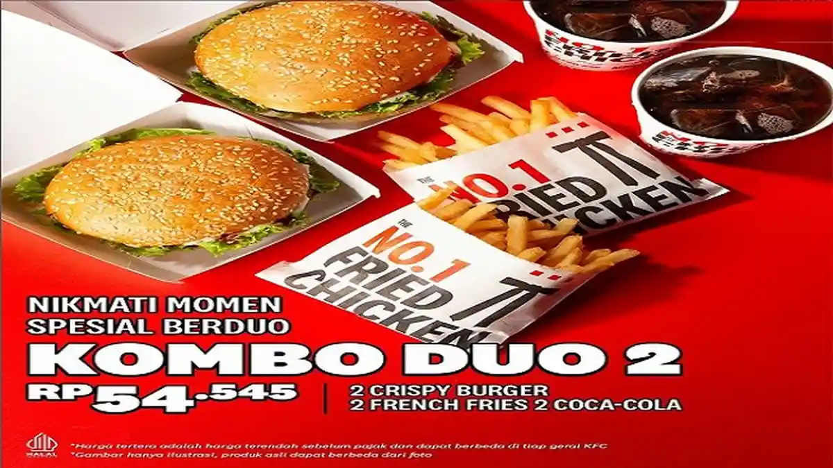 Promo KFC Bulan Ini, Nikmati Momen Spesial Kombo Duo Burger Bareng Si Dia Seharga Rp 54.545