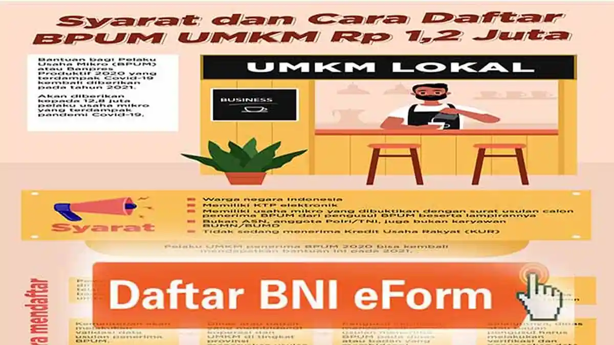Cek Eform BNI Co Id BPUM Bansos Penerima BLT UMKM Mekar BNI 1,2 Jt Klik Eform BRI.co.id/bpum