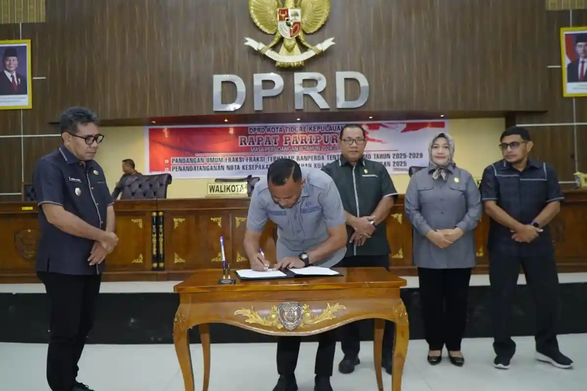 Pemkot dan DPRD Tidore Teken Nota Kesepakatan KUPA dan PPAS Perubahan 2025