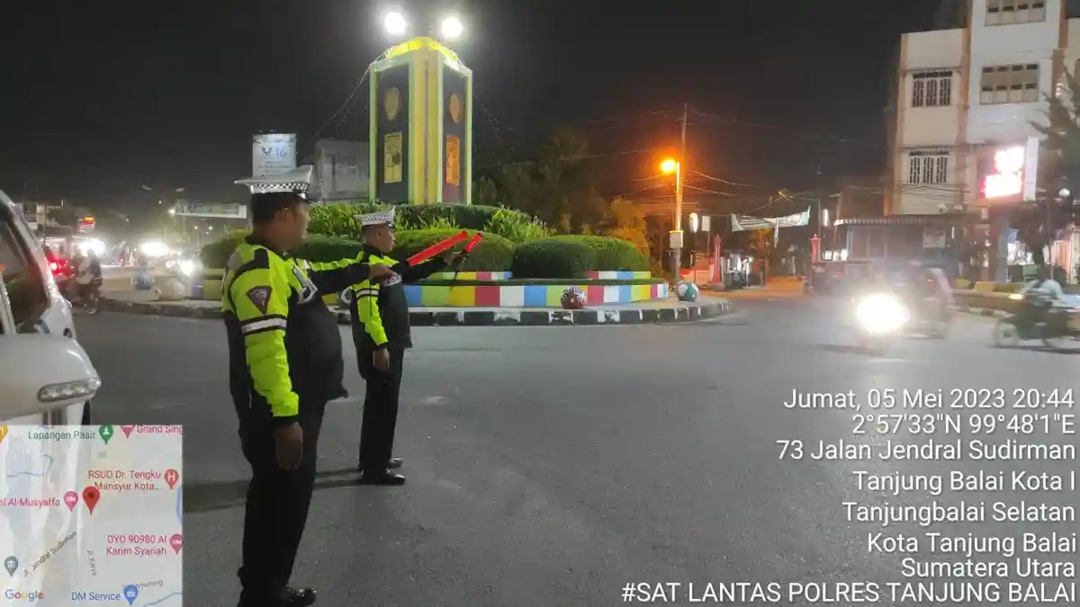 Cegah Kejahatan Jalanan dan Maksimalkan Kamseltibcarlantas, Sat Lantas Polres Tanjung Balai KRYD 