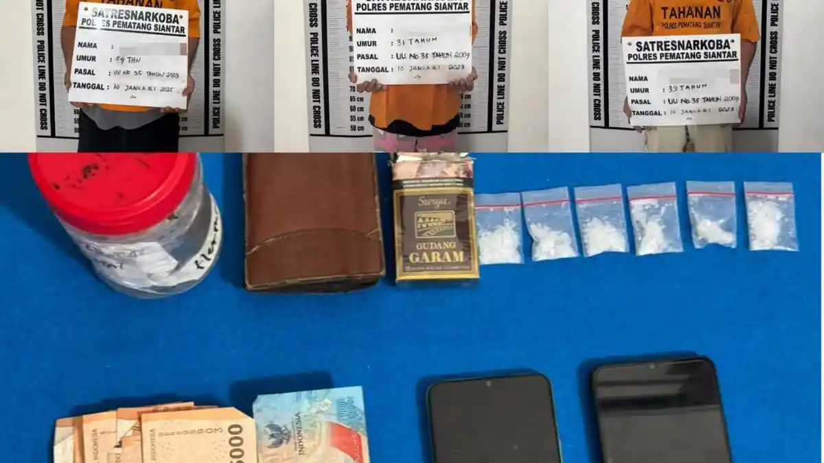 Polres Pematangsiantar Bongkar Peredaran Narkoba, Tiga Pengedar Ditangkap di Jalan Sisingamangaraja