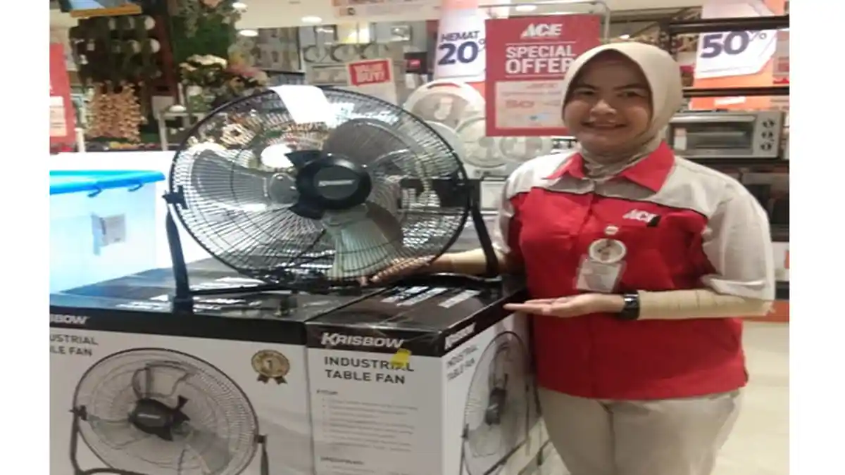 Promo Hari Ini: Table Fan Merek Krisbow Lagi Diskon 50 Persen di ACE Hardware Mal Pekanbaru