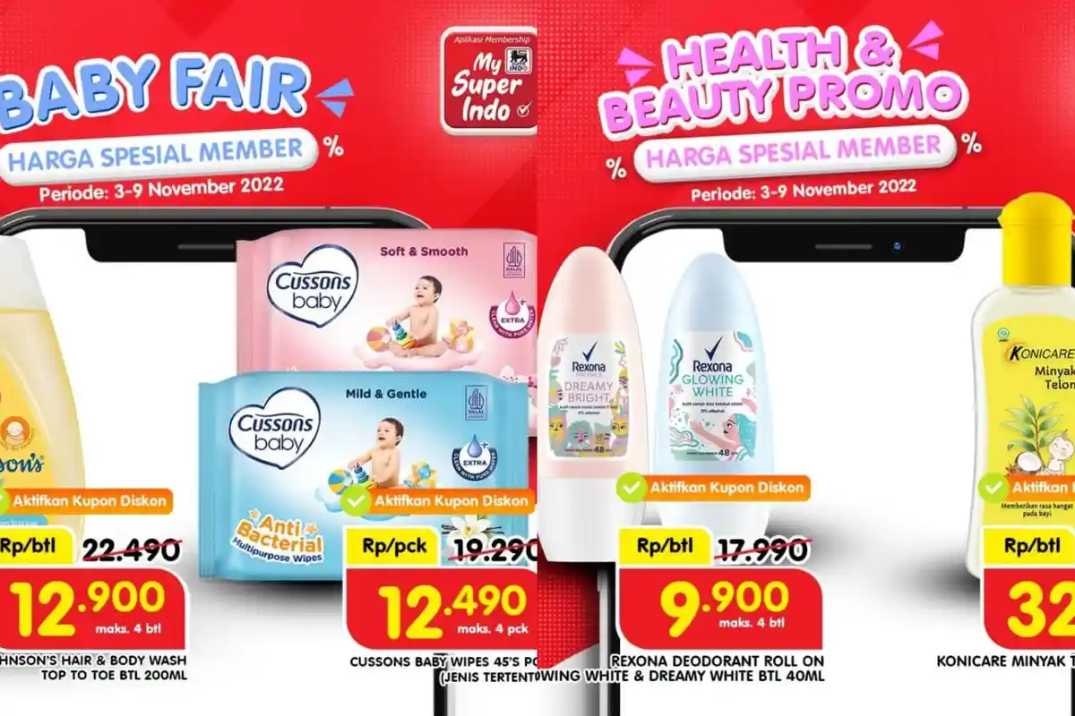 NEW! Promo JSM Superindo 4-6 November 2022, Dove Shampoo Rp 35.900, Rexona Deodorant Rp 9.900