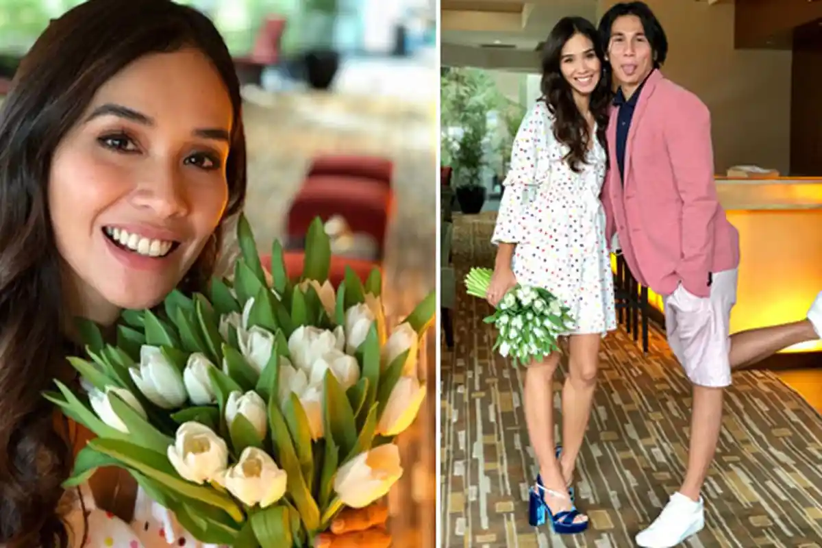 Support Sang Istri, Vino G Bastian Bawakan Bunga Cantik Untuk Marsha Timothy, Romantisnya!