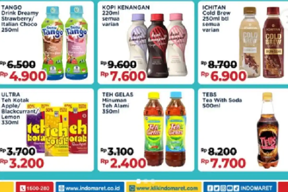 Promo Indomaret 13-14 Februari 2023, UHT Murah : Ultra Rp5.200, Greenfields Rp3.500, Cadbury Rp9.900