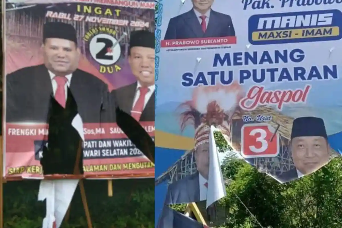 Spanduk Cakada di Mansel Diduga Dirusak OTK, Ini Pesan Alex Ahoren