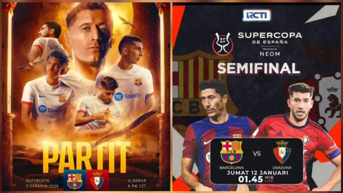 Gratis RCTI Live Score Hasil Barcelona vs Osasuna Streaming Piala Super Spanyol, Real Madrid Siap