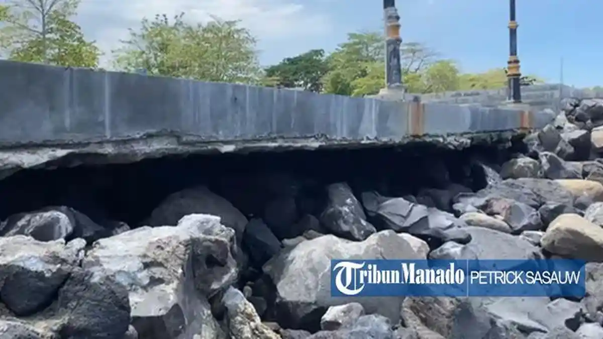 Fasilitas Malalayang Beach Walk II Manado Rusak, Pengunjung Diharapkan Berhati-hati