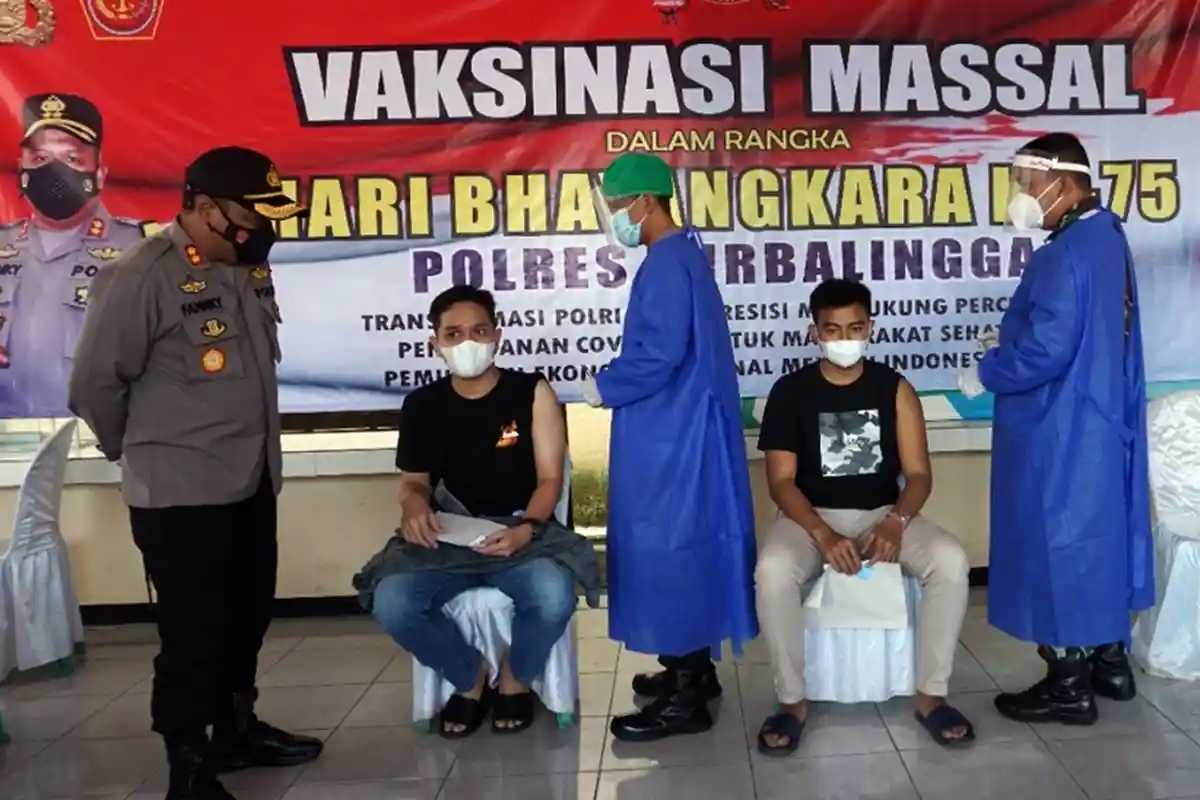 Sambut HUT Bhayangkara, Polres Purbalingga Gelar Vaksinasi Massal, Kalau Mau Datang Saja Besok Sabtu