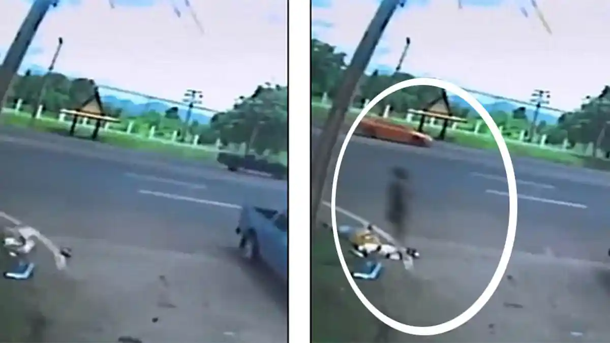 MENAKUTKAN, Penampakan Hantu Gadis Terekam CCTV Di Lokasi Tabrakan Maut, Ini Videonya