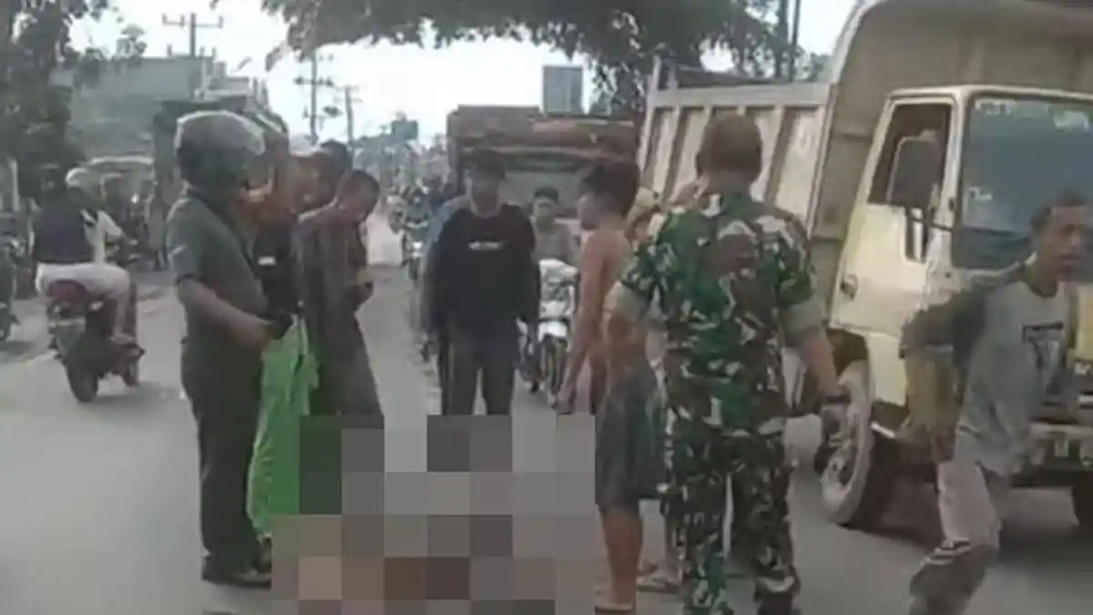 Pria Paruh Baya Warga Medan Tewas Usai Sepeda Motornya Menabrak Truk di Jalinsum Sergai