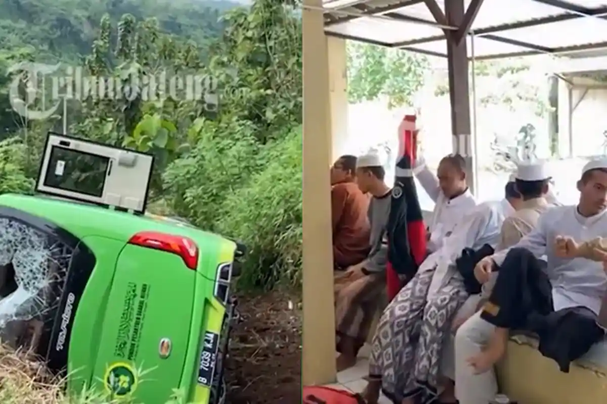 Detik-detik Kecelakaan Bus Rombongan Santri Masuk Jurang, Diduga Alami Rem Blong