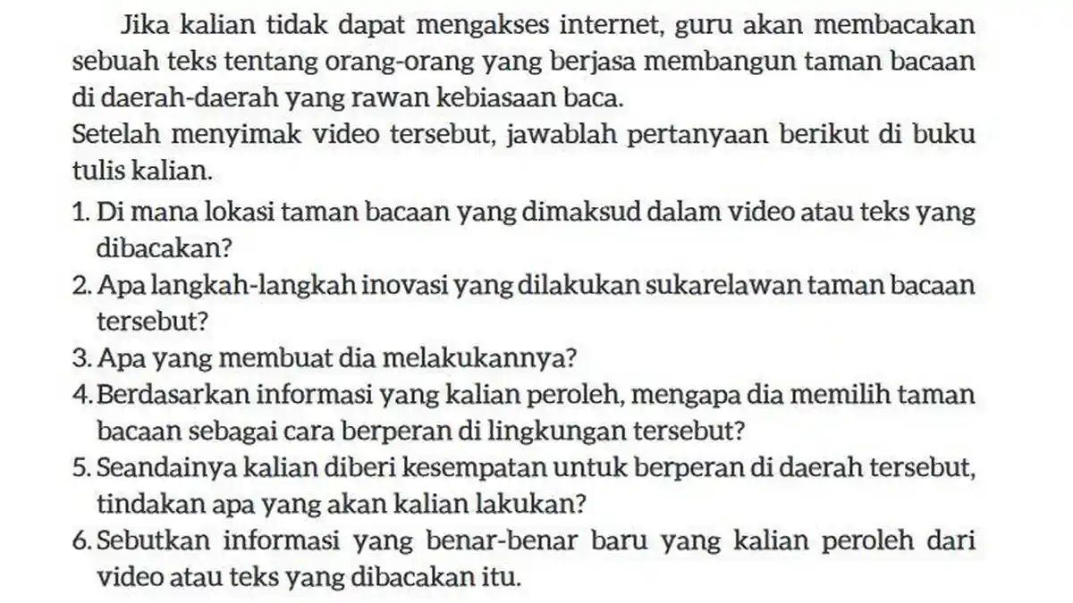 Kunci Jawaban Bahasa Indonesia Kelas 9 Halaman 57 Kurikulum Merdeka: Mendapatkan Informasi