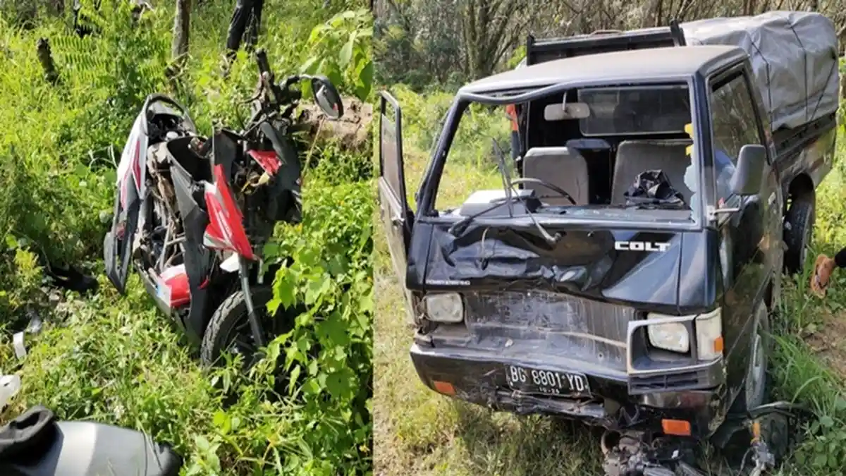 Pikap L300 Seruduk 2 Motor di Jalan BP Peliung OKU Timur, Ini Kronologinya