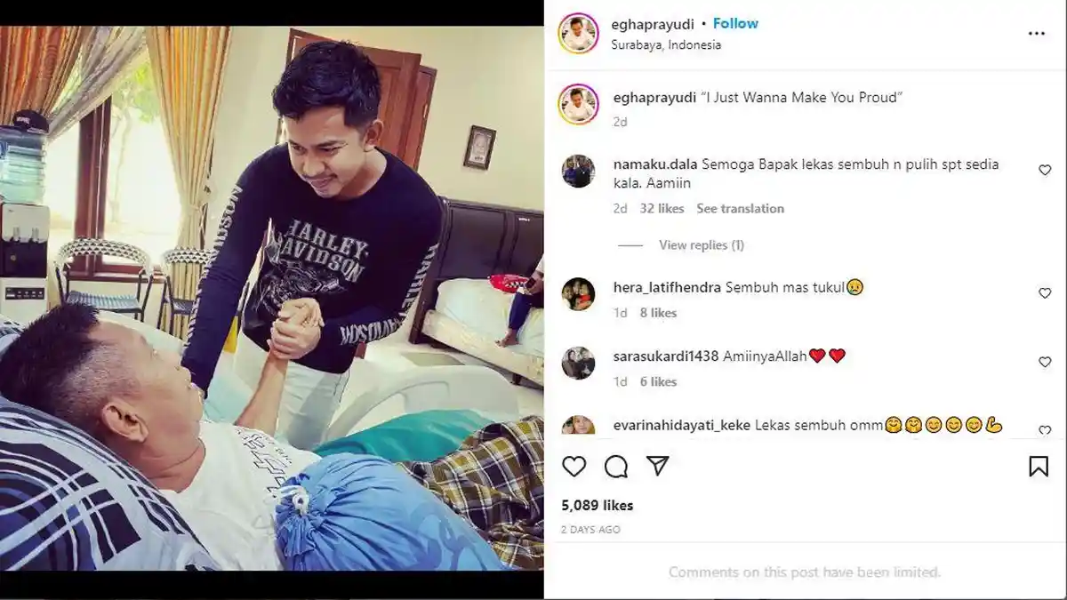 Kondisi Terbaru Tukul Arwana, Kini Sudah bisa Genggam Tangan Egha Prayudi