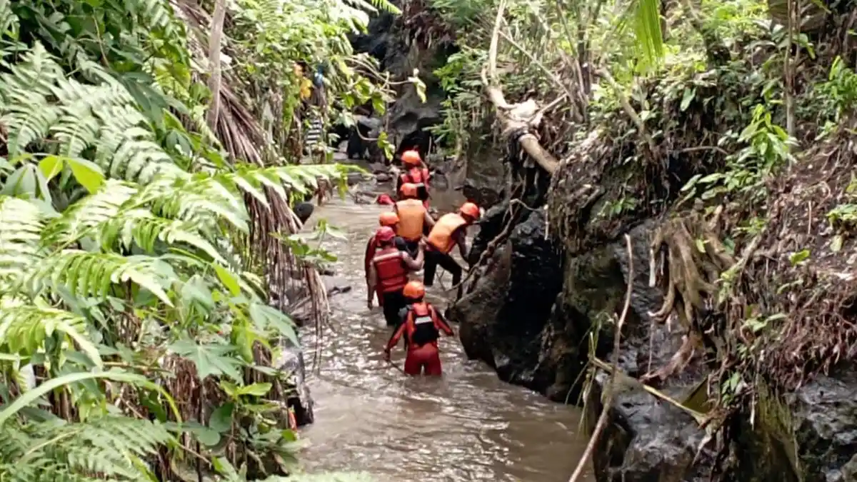 TRAGEDI Kecelakaan di Ubud, Hilang Kendali Pemotor Asal Jakarta Jatuh dari Jembatan, Masih Dicari!