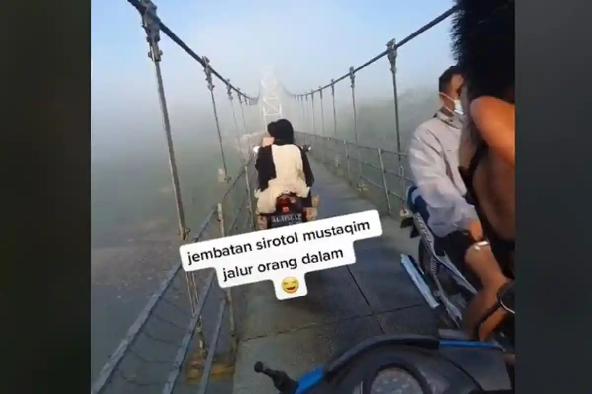 Lokasi Sebenarnya Jembatan Gantung yang Viral di TikTok Dijuluki Jembatan 'Sirotol Mustaqim'