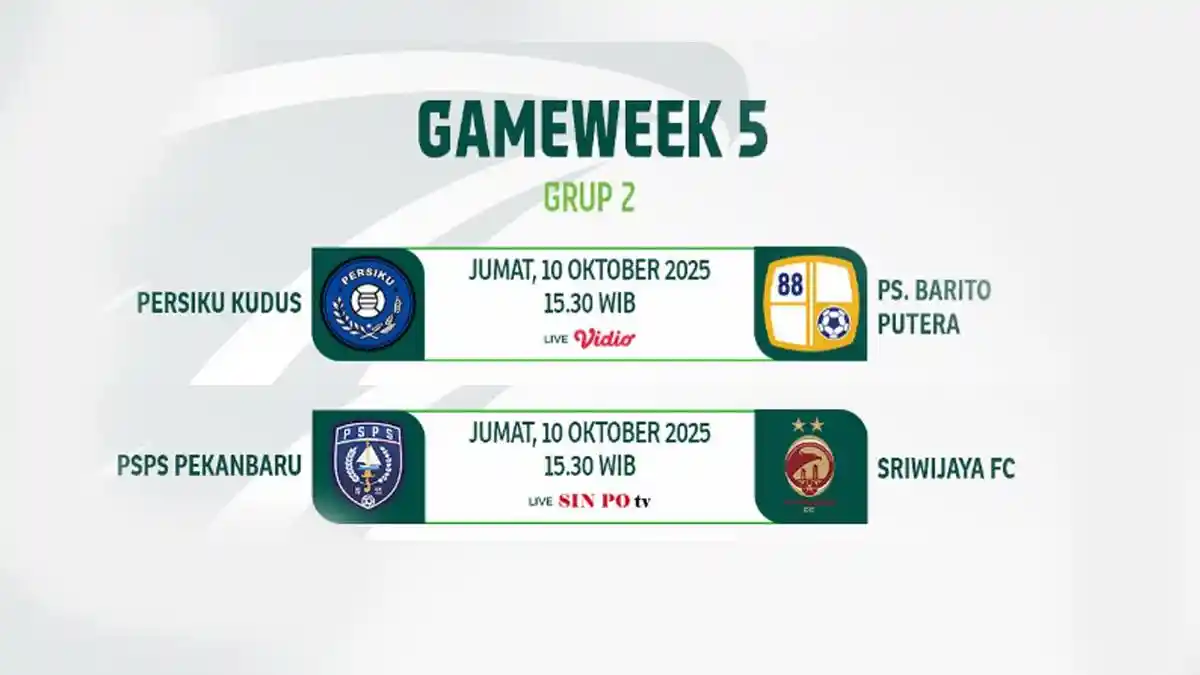 Jadwal Siaran Langsung Championship 2025-2026 Pekan 5 Hari Ini Persiku Kudus vs PS Barito Putera