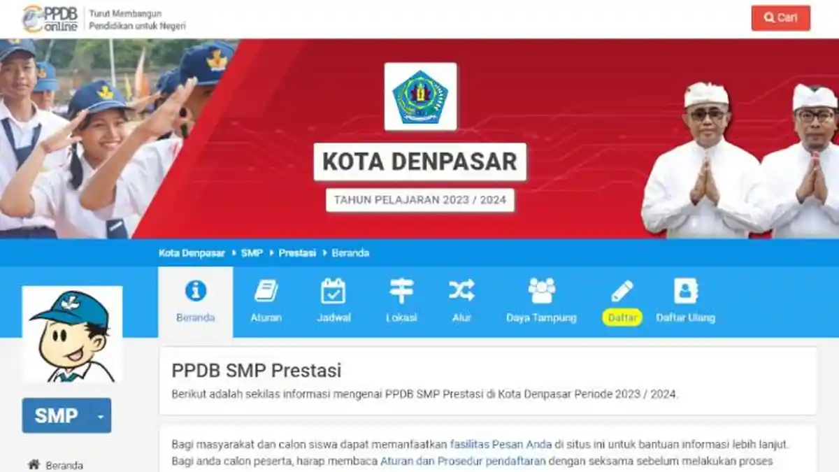 PPDB SMP Kota Denpasar 2023 Jalur Prestasi: Jadwal, Syarat, Cara Daftar