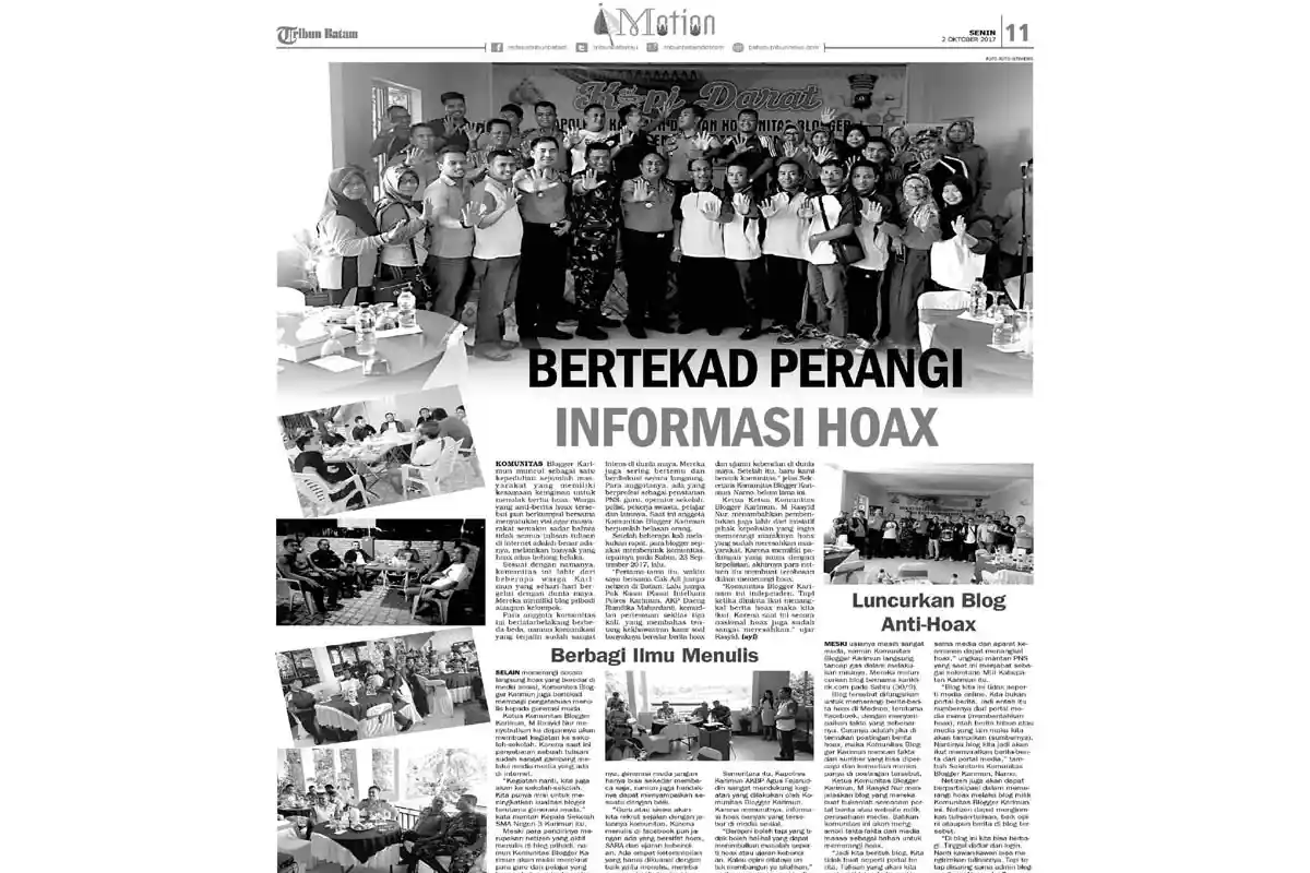 Komunitas Blogger Karimun, Bertekad Memerangi Informasi Hoax