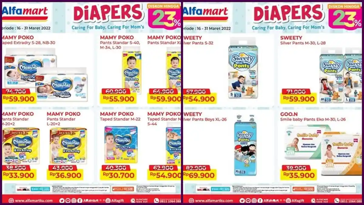 PROMO Alfamart Hari ini Kamis 24 Maret 2022, Belanja Pampers Anak Ada Diskon hingga 23 %