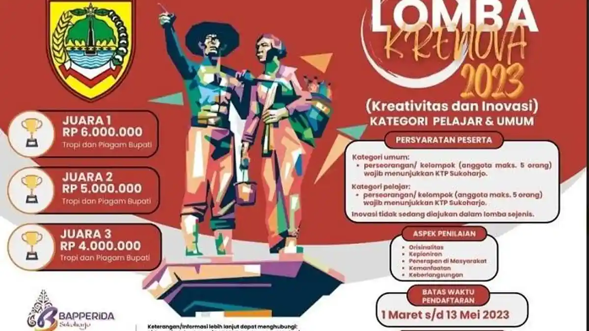 Pemkab Sukoharjo Gelar Lomba Krenova 2023, Ini Syarat dan Ketentuannya