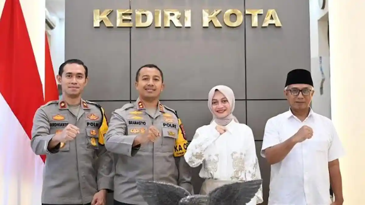 Jelang Dilantik, Vinanda dan Gus Qowim Kunjungi Mapolres Kediri Kota