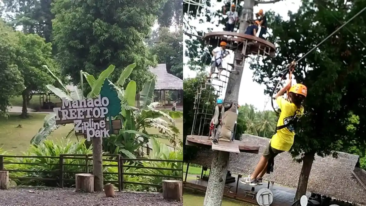 Manado Treetop Zipline Park, Uji Nyali Meluncur di Flying Fox Sepanjang 500 Meter
