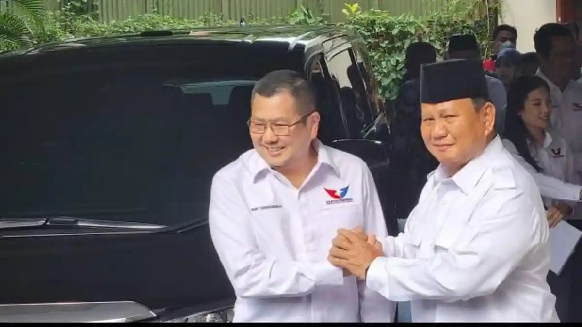 Hary Tanoe dan Prabowo Subianto Salam Komando, Bicara Serius, Perindo Beri Dukungan di Pilpres 2024?