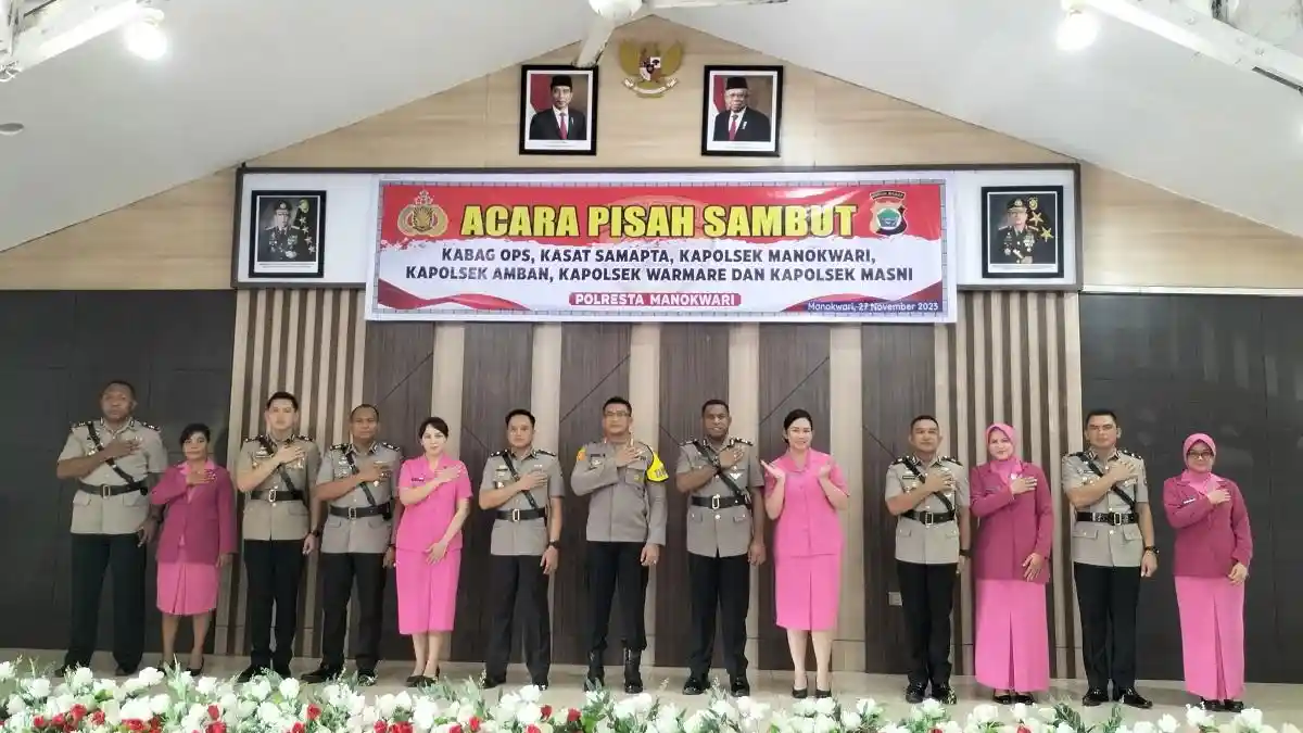 Berikut Daftar Pejabat Polresta Manokwari yang Dilantik Hari Ini
