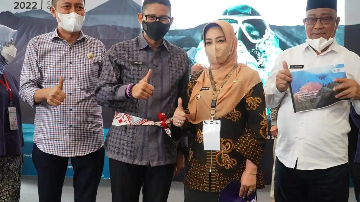 Bupati Sri Juniarsih di DXI 2022, Pamerkan Wisata Berau ke Sandiaga Uno