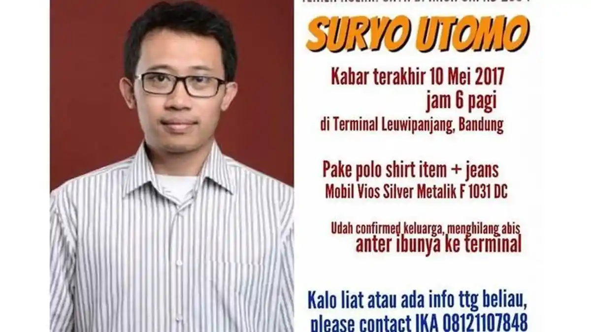 Keberadaan Dosen ITB Masih Misterius, Walau Mobil Sudah Ditemukan