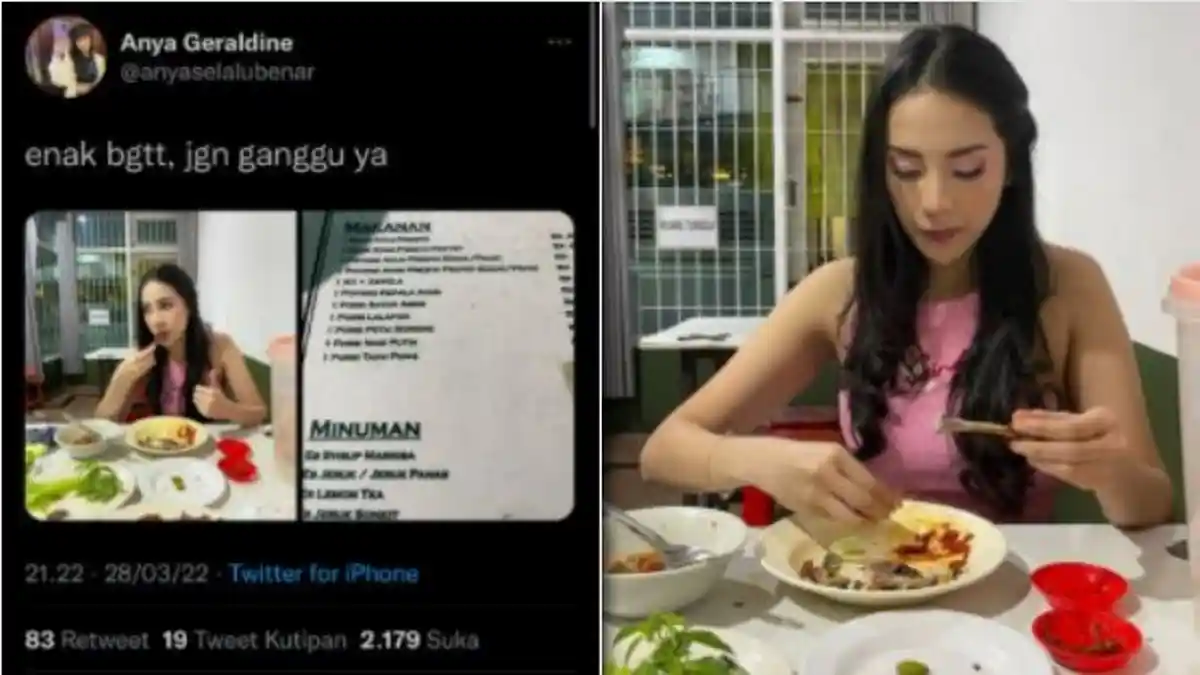 Penampakan Anya Geraldine Makan di Warteg, Malah Dikomplain Netizen Gegara Ini: Duh Harganya