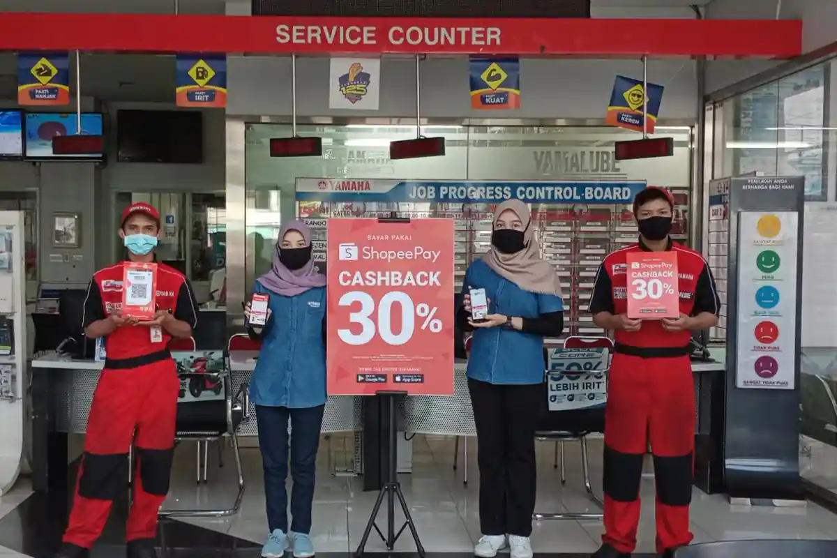 Kerjasama dengan Shopee, Dapatkan Cashback 30% Servis di Diler Yamaha