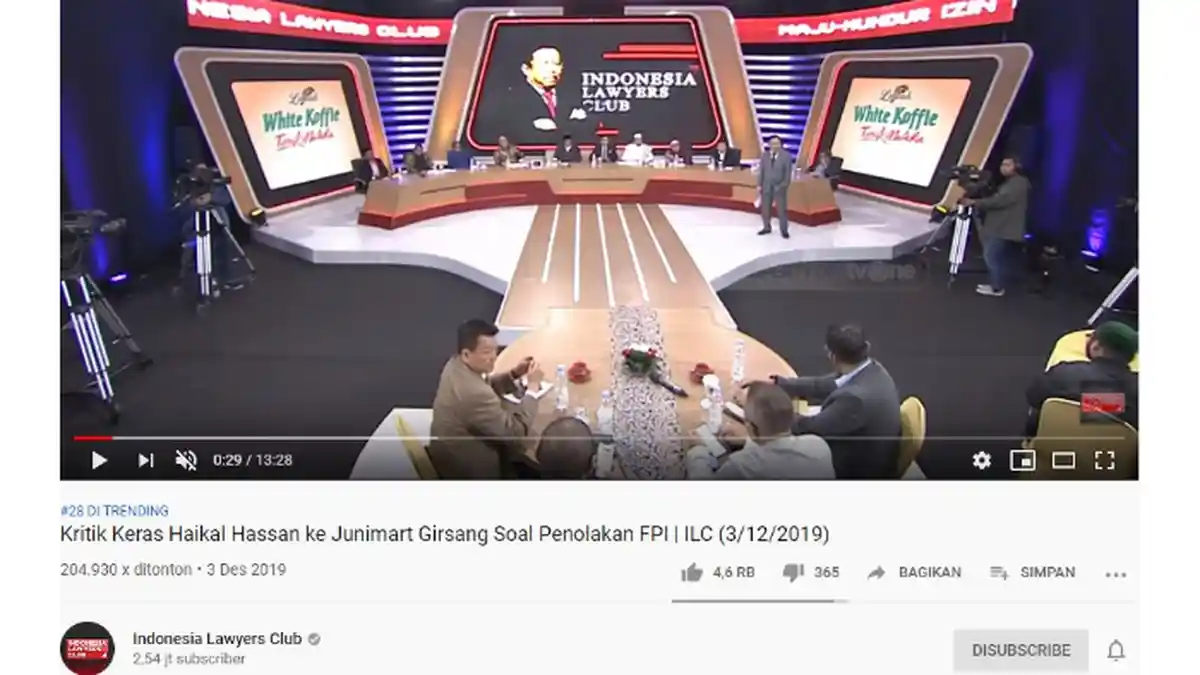 Bahas FPI, Haikal Hassan Protes Acara ILC soal Karikatur Gambar Habib Rizieq: Sedikit Ternoda