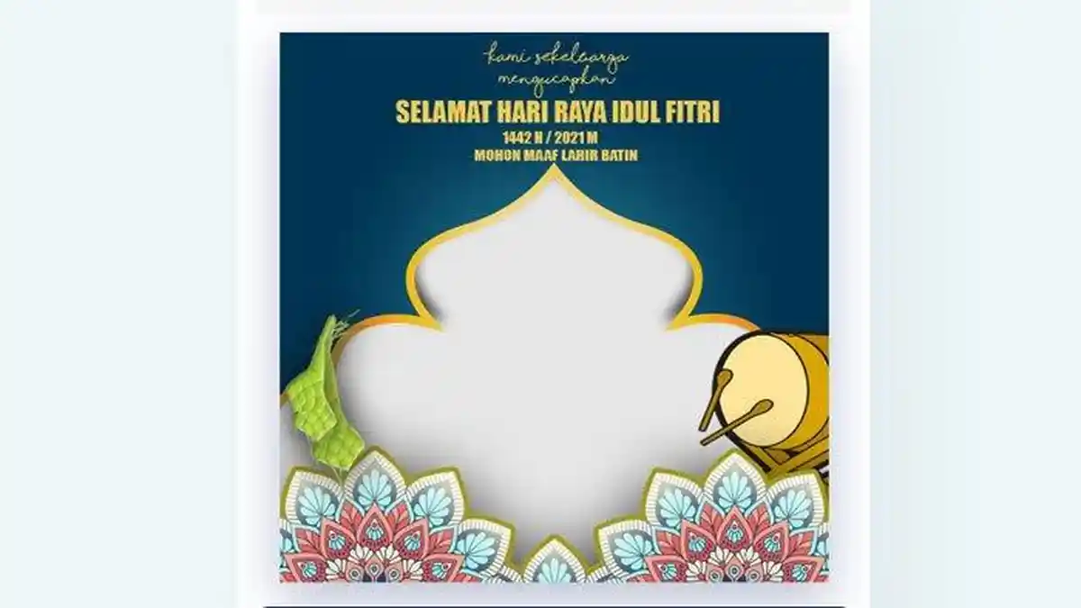 LENGKAP Template Kartu Ucapan Selamat idul Fitri 2021, Background dan Link Twibbon Idul Fitri 1442 H