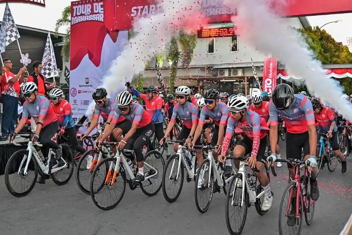 Tour de Makassar 2024, 250 Peserta Tempuh Rute 120 Km di Makassar, Gowa, dan Maros