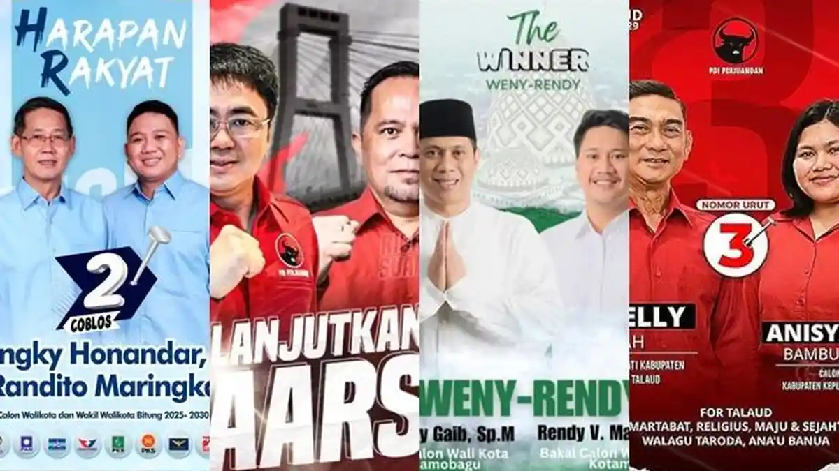 Daftar Lengkap Calon Peraih Suara Terbanyak Hasil Pilkada 2024 di Kabupaten/Kota se Sulawesi Utara