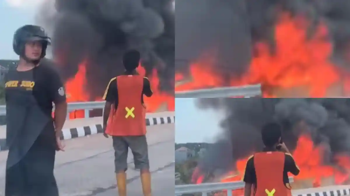 BREAKING NEWS: 2 Rumah Panggung, 5 Motor Terbakar di Jalan Leimena Makassar