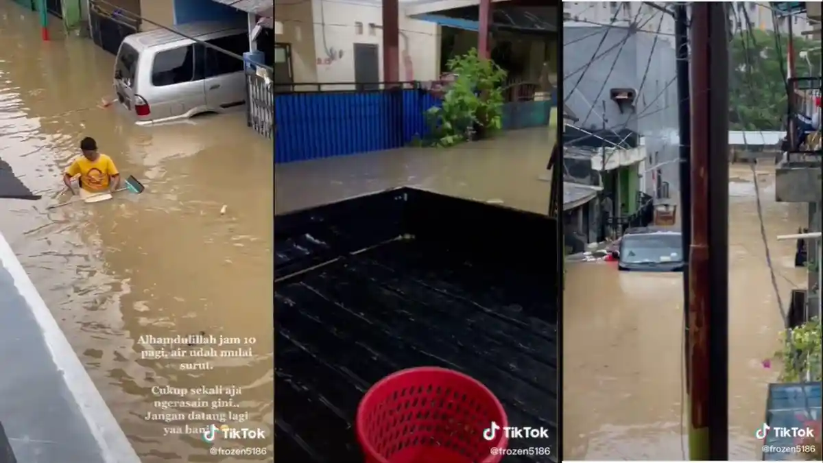 Warga Jababeka Kompak Jemur Perabot Bareng Tetangga setelah 2 Hari Tergenang Banjir, Videonya Viral