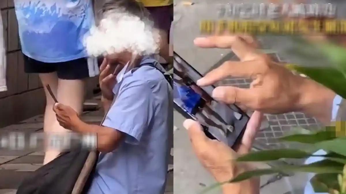 Pengemis Tua Berlutut di Tepi Jalan, Ternyata Diam-diam Merekam Hal Mengejutkan dengan Kamera HP